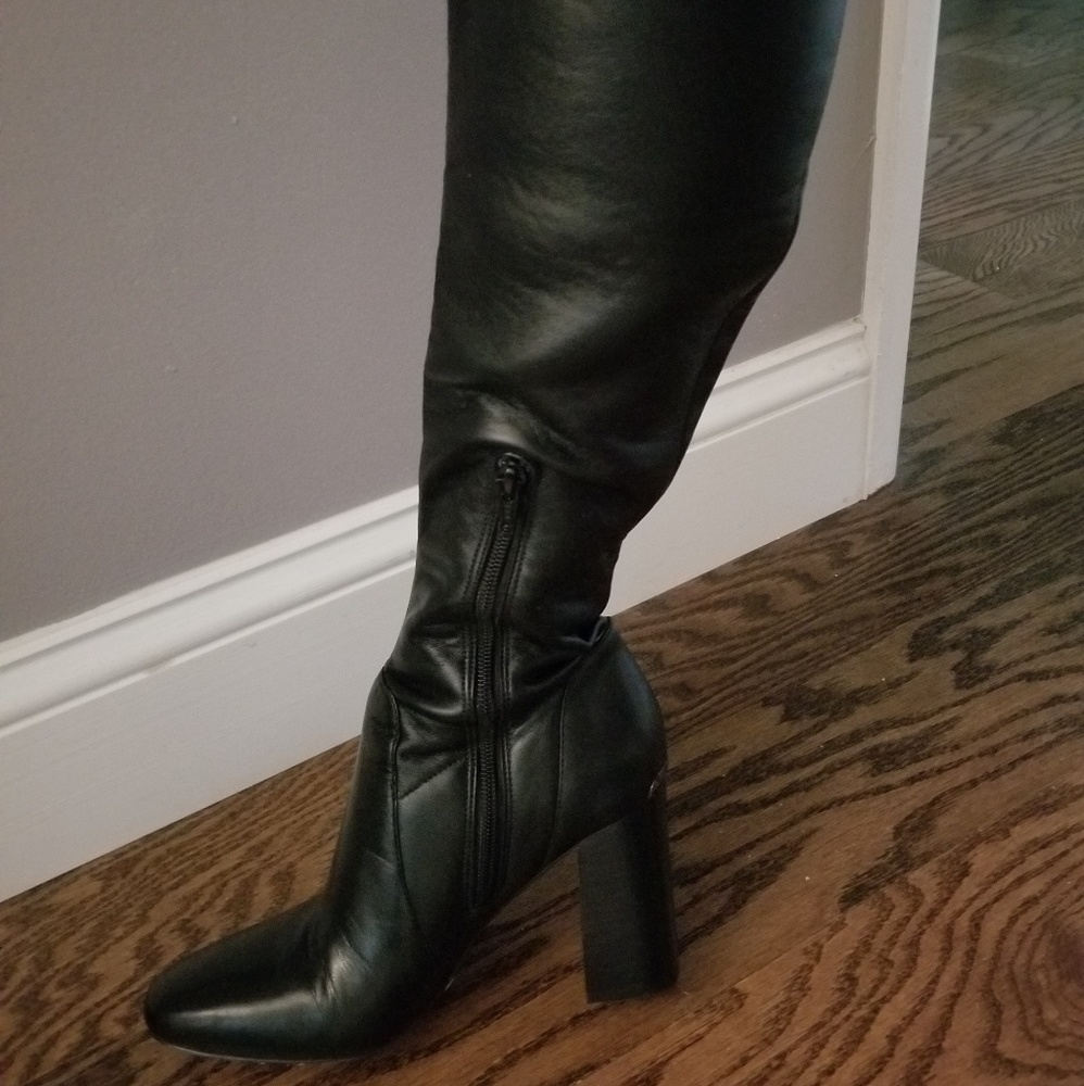 Thigh High Leather boots with heel